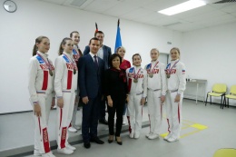 Ирина Роднина посетила Луговскую школу и стадион Москвич