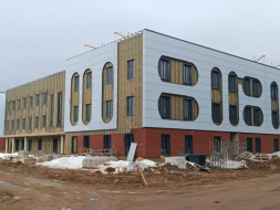 В Лобне завершают отделку фасадов нового детского сада