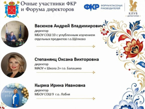 Директор школы №9 из Лобни стала победителем форума «Клуб директоров» Директор школы №9 из Лобни стала победителем форума «Клуб директоров»