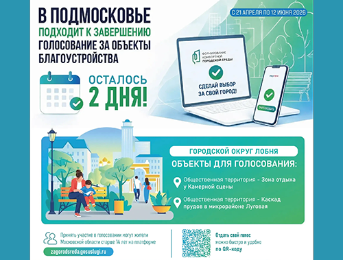 Жители Лобни выбирают территории для благоустройства по Народной программе: свой голос уже отдали более 6,5 тысячи человек