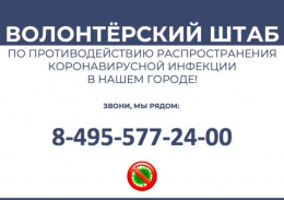 Городской волонтёрский центр возобновляет свою работу в связи со сложной эпидемиологической ситуацией на территории Московской области