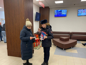 Госавтоинспекторы Лобни проводят профилактические беседы со посетителями МФЦ 