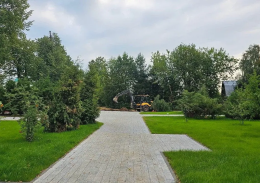 В Лобне благоустройство парка Киово выполнено на 55%