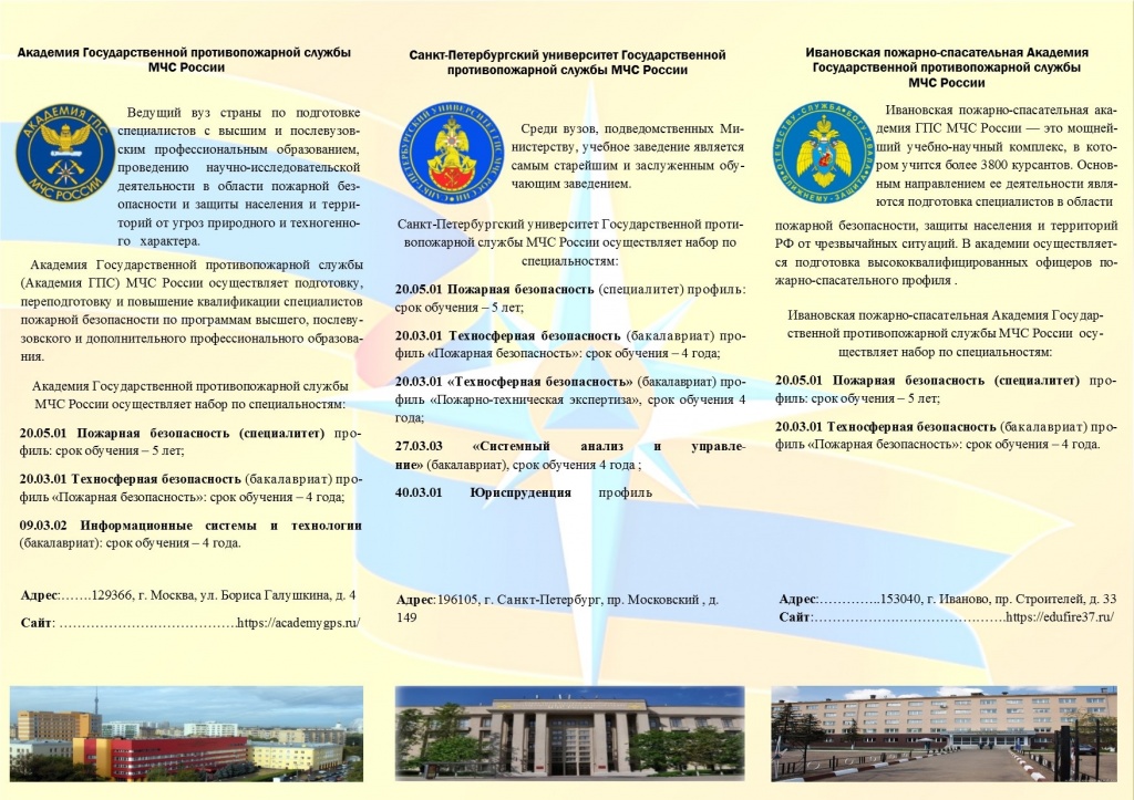 Академия мчс москва факультеты