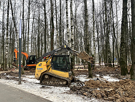 В Центральном парке Лобни идёт монтаж современной дренажной системы
