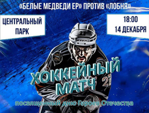 В Лобне состоится хоккейный матч ко Дню Героев Отечества В Лобне состоится хоккейный матч ко Дню Героев Отечества